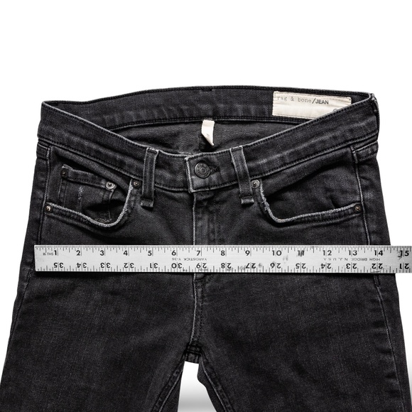 RAG & BONE Women's Skinny Rock Holes Jeans (W1502K302); Black; Size 26 - Picture 13 of 16